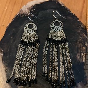 Black Beaded Earrings
